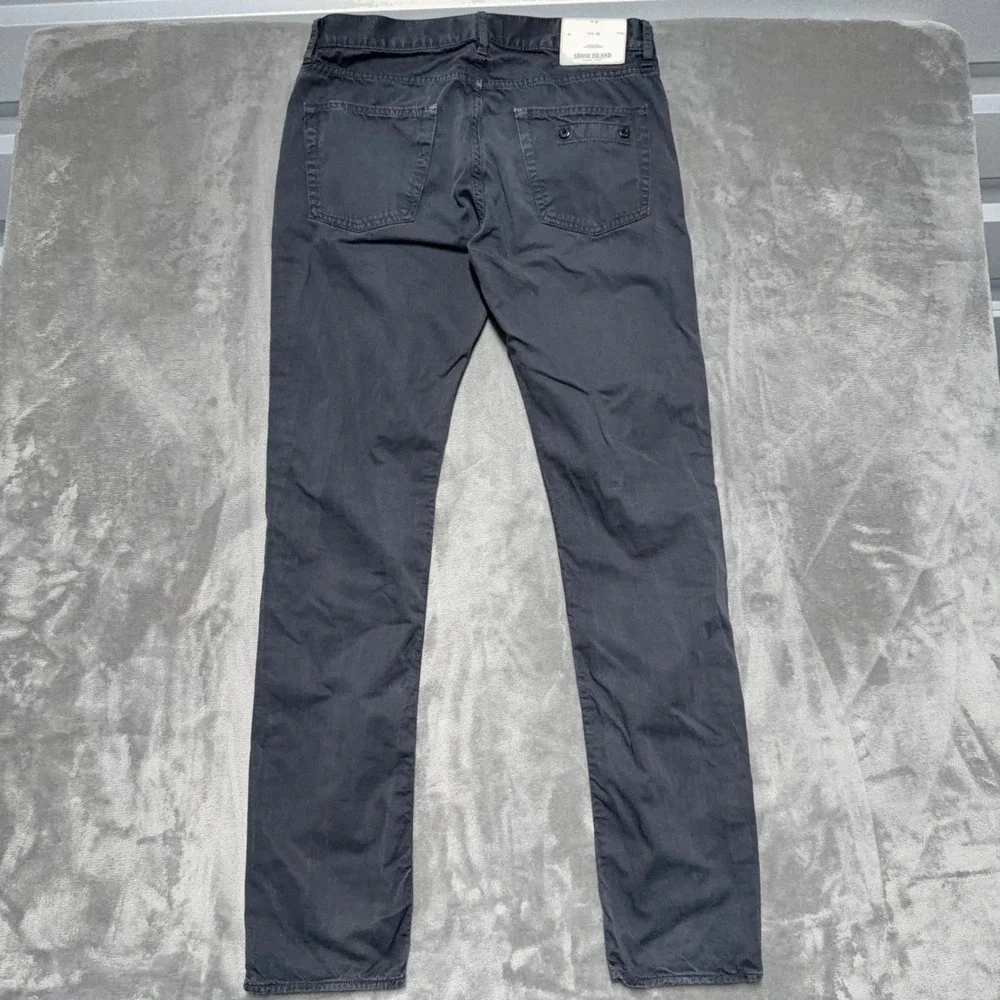 Stone Island SL Trousers Men 32x34 Black‎ Cotton Chino Straight Leg Casual Pants